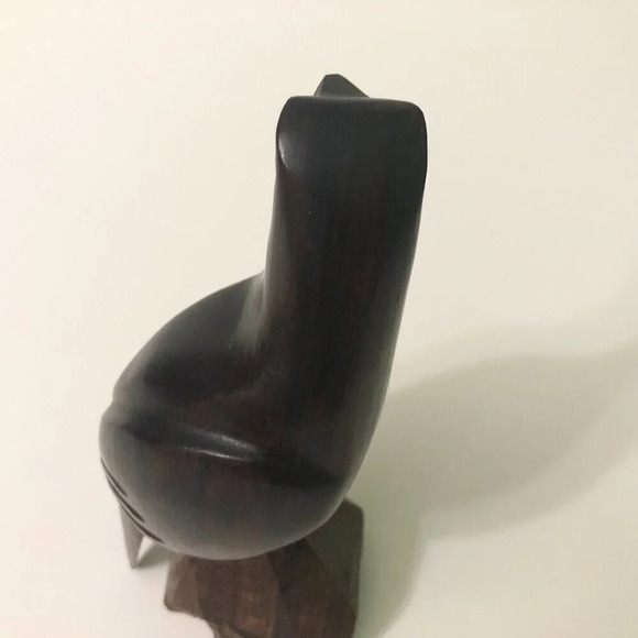 Vintage Hand Carved  Eagle Bird Hawk Wooden Statue 5.5 Inch Tall - Picture 14 of 14